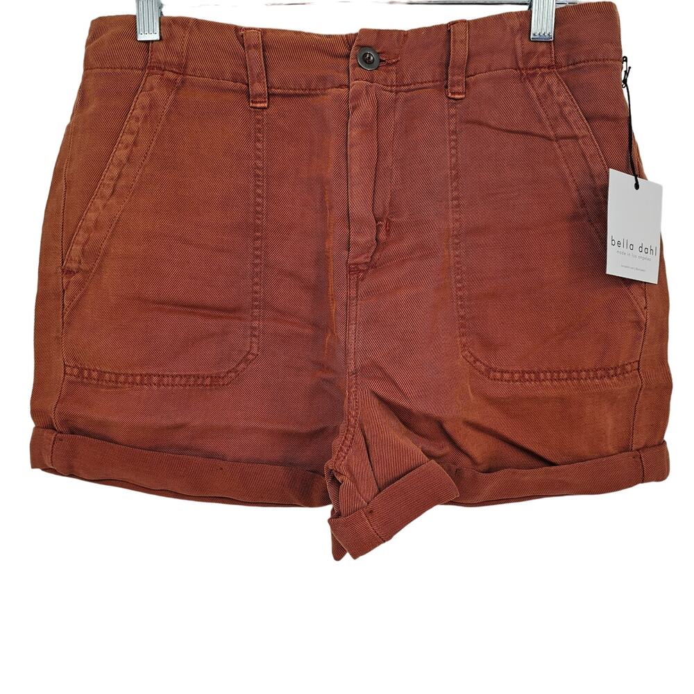 Bella Dahl Womans size 29/8 Sedona Cuffed Utility Shorts Linen Lyocell Denim NEW